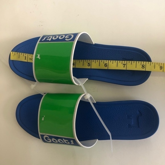 GOATS Kid's Blue/Green The Slide Logo Slide Sandals Size 1 - Picture 9 of 11